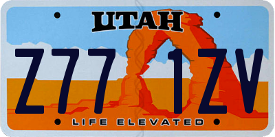 UT license plate Z771ZV