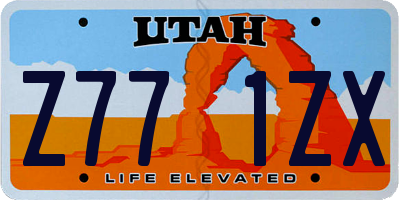 UT license plate Z771ZX