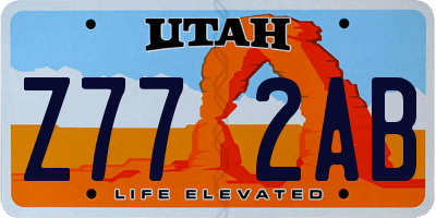 UT license plate Z772AB