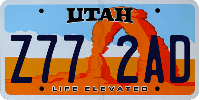 UT license plate Z772AD