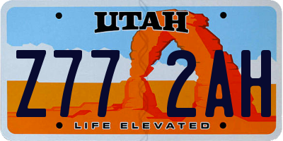 UT license plate Z772AH