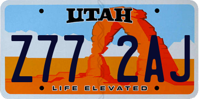 UT license plate Z772AJ