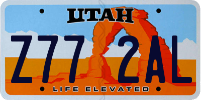 UT license plate Z772AL