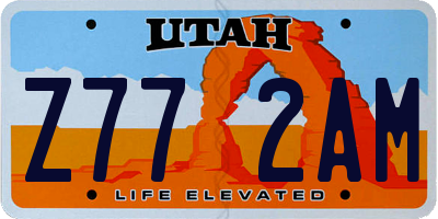 UT license plate Z772AM