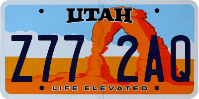 UT license plate Z772AQ
