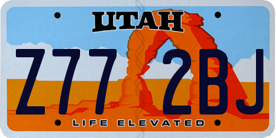 UT license plate Z772BJ