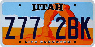 UT license plate Z772BK