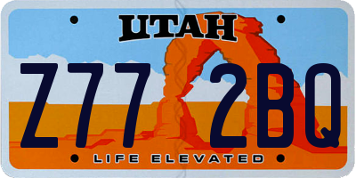 UT license plate Z772BQ