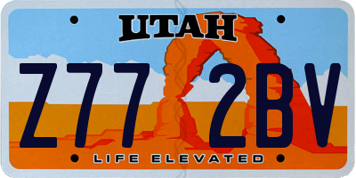 UT license plate Z772BV
