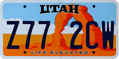 UT license plate Z772CW