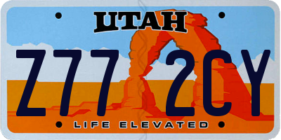 UT license plate Z772CY
