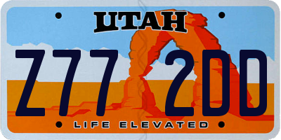 UT license plate Z772DD