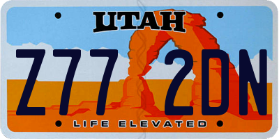 UT license plate Z772DN