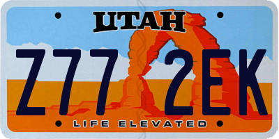 UT license plate Z772EK