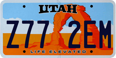 UT license plate Z772EM