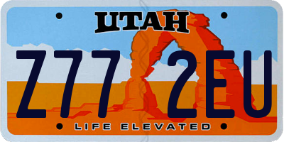 UT license plate Z772EU