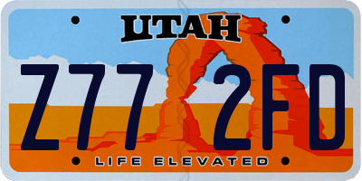 UT license plate Z772FD