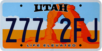 UT license plate Z772FJ