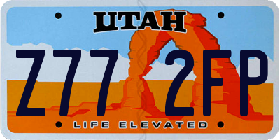 UT license plate Z772FP