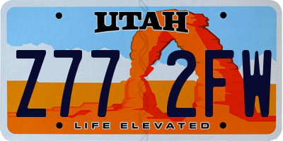 UT license plate Z772FW