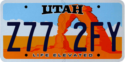 UT license plate Z772FY