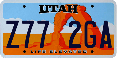 UT license plate Z772GA