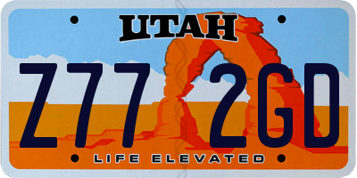 UT license plate Z772GD