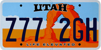 UT license plate Z772GH