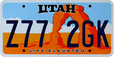UT license plate Z772GK
