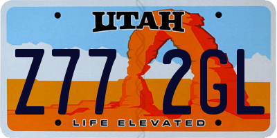 UT license plate Z772GL
