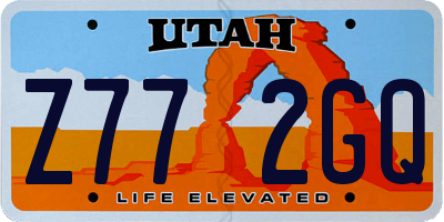 UT license plate Z772GQ