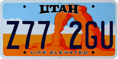 UT license plate Z772GU