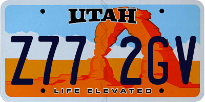UT license plate Z772GV
