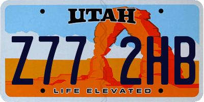 UT license plate Z772HB