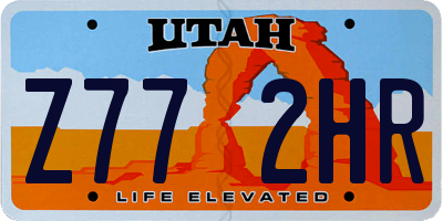 UT license plate Z772HR