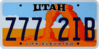 UT license plate Z772IB