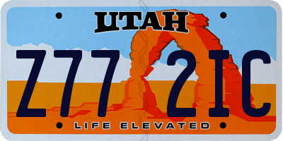 UT license plate Z772IC