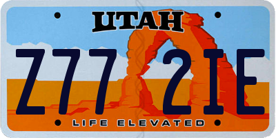 UT license plate Z772IE
