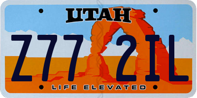 UT license plate Z772IL