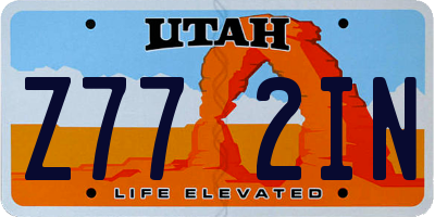 UT license plate Z772IN