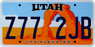 UT license plate Z772JB