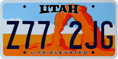 UT license plate Z772JG