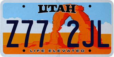 UT license plate Z772JL