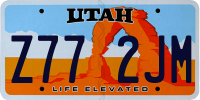 UT license plate Z772JM