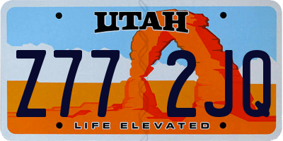 UT license plate Z772JQ