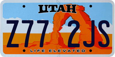 UT license plate Z772JS