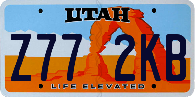 UT license plate Z772KB