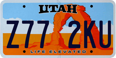 UT license plate Z772KU