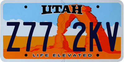 UT license plate Z772KV