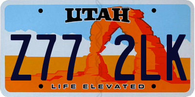 UT license plate Z772LK